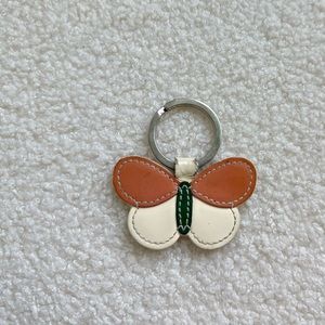 2000s Coach Leather Butterfly Keyring Keychain